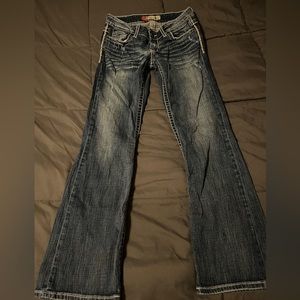 Blue BKE jeans vintage y2k with white stitching